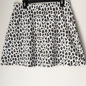LOFT Leopard Sweater A-Line Mini Skirt